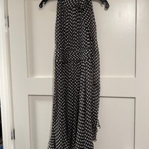 Polk-a-dot halter silk dress